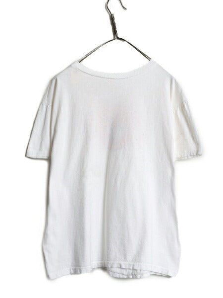 60s 70s USA製 ★ BSA ボーイスカウト 染込み ロゴ プリント Tシャツ メンズ L 小さめ M 程 古着 ヴィンテージ 当時物 シングルステッチ 白