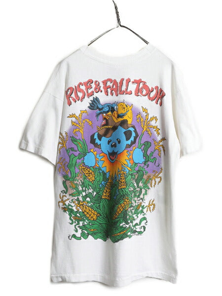 90s USA製 ★ グレイトフルデッド ツアー イラスト プリント Tシャツ メンズ L 当時物 バンド ロック ベア キャラクター リキッドブルー 白