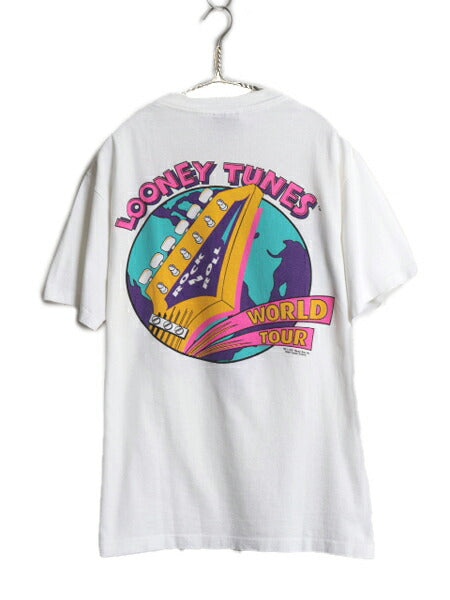 90s USA製 ★ ワーナー マービンザマーシャン イラスト プリント Tシャツ メンズ L オフィシャル ルーニー テューンズ キャラクター GIANT