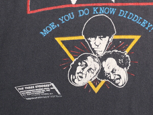 90s USA製 ★ 三ばか大将 ナイキ パロディ イラスト プリント Tシャツ メンズ XL~ / 古着 オールド 当時物 ムービー キャラクター フォト 黒