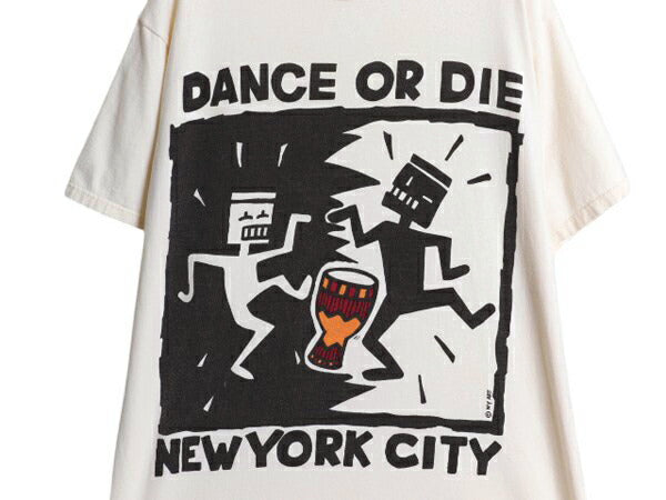90s USA製 ★ ニューヨーク アート イラスト プリント Tシャツ メンズ L 古着 オールド 当時物 グラフィック シングルステッチ スーベニア