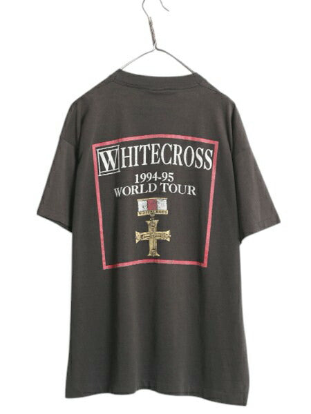 90s USA製 ★ ホワイトクロス ツアー イラスト プリント Tシャツ メンズ XL~ / オールド 当時物 バンド ロック メタル シングルステッチ 黒