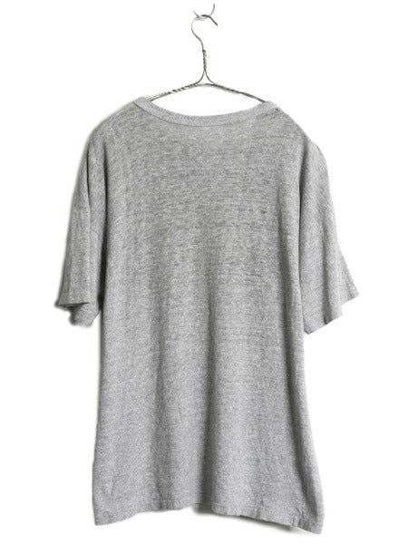 80s USA製 ★ チャンピオン 染込み カレッジ プリント 半袖 Tシャツ メンズ XL~ 小さめ L 程/ 古着 ヴィンテージ 88 12 バータグ 霜降り 灰