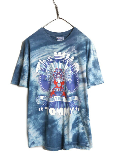 80s USA製 ★ The Who 25周年 Tommy ツアー プリント タイダイ Tシャツ メンズ L 程/ ヴィンテージ イラスト オフィシャル バンド ロック