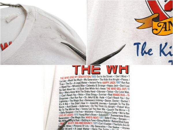 80s USA製 ★ The Who 25周年 ツアー イラスト プリント Tシャツ メンズ L / ヴィンテージ イラスト オフィシャル バンド ロック モッズ 白