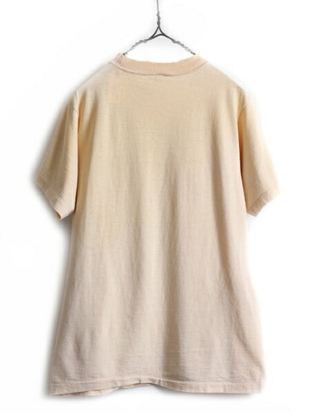 80s ★ MORRIS プリント 半袖 Tシャツ ( メンズ S レディース M 程) 80年代 ビンテージ アニマル キャラクター ベージュ シングルステッチ