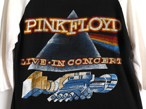 パキ綿 80s ★ ピンクフロイド ツアー プリント ベースボール Tシャツ メンズ S / 80年代 ヴィンテージ PINK FLOYD 当時物 バンド ラグラン