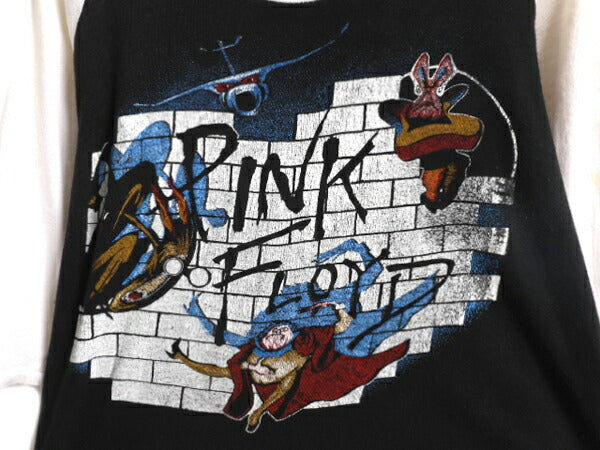 パキ綿 80s ★ ピンクフロイド ツアー プリント ベースボール Tシャツ メンズ S / 80年代 ヴィンテージ PINK FLOYD 当時物 バンド ラグラン