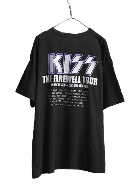 00s ★ キッス ツアー プリント Tシャツ メンズ XXL / 古着 00年代 オールド KISS オフィシャル 当時物 バンド ロック 大きいサイズ 2XL 黒