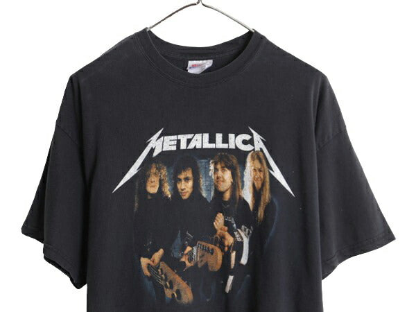 00s ★ メタリカ フォト グラフィック プリント Tシャツ メンズ L / 00年代 オールド METALLICA オフィシャル イラスト バンド ロック 黒