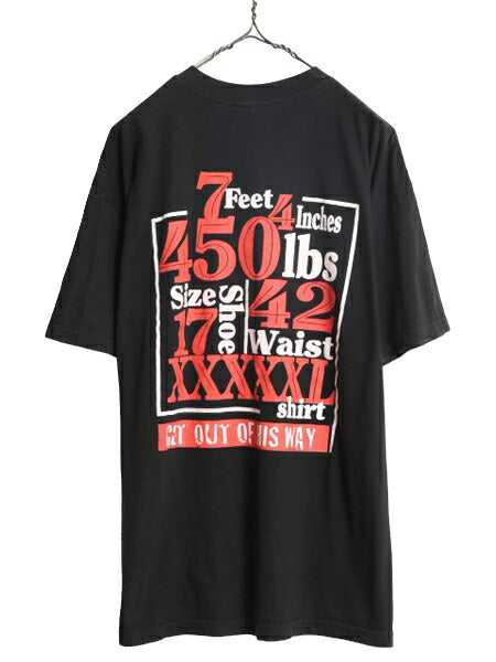 90s USA製 ★ NWO オフィシャル ザ ジャイアント イラスト プリント Tシャツ メンズ L 90年代 オールド GIANT 当時物 プロレス アメプロ 黒