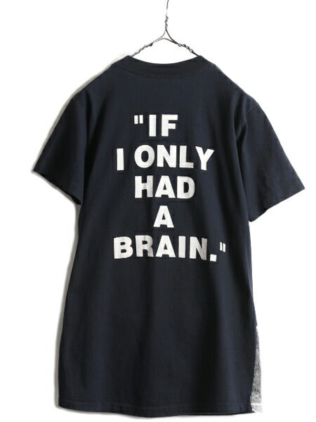 90s USA製 ★ オズの魔法使い カカシ 大判 プリント Tシャツ ( メンズ M ) The WIZARD of OZ 映画 ムービー オフィシャル キャラクター 黒