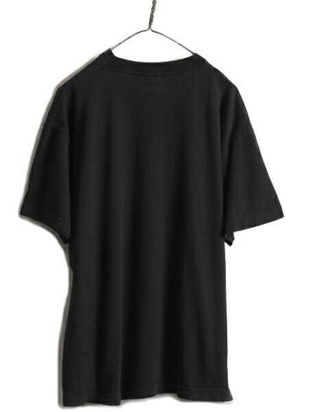 90s USA製 ★ インディアン アート プリント 半袖 Tシャツ ( メンズ XL ) 90年代 アニマル イラスト メッセージ ネイティブ 民族 当時物 黒