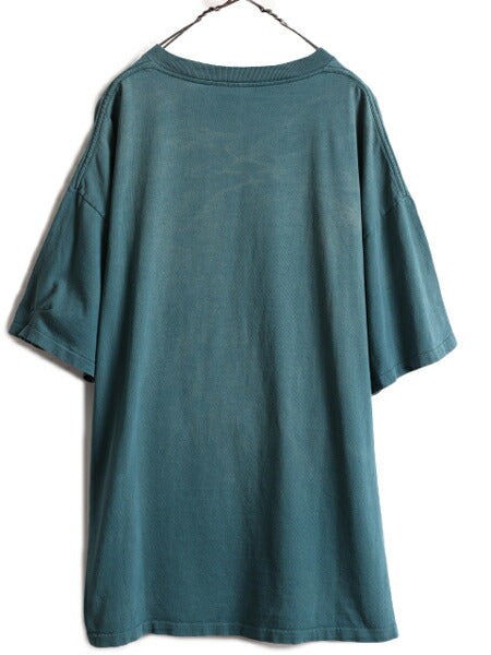 90s ★ ジャズ アート プリント Tシャツ メンズ XL / 90年代 オールド JAZZ 芸術 イラスト バンド シングルステッチ 青 緑 ヘビーウェイト