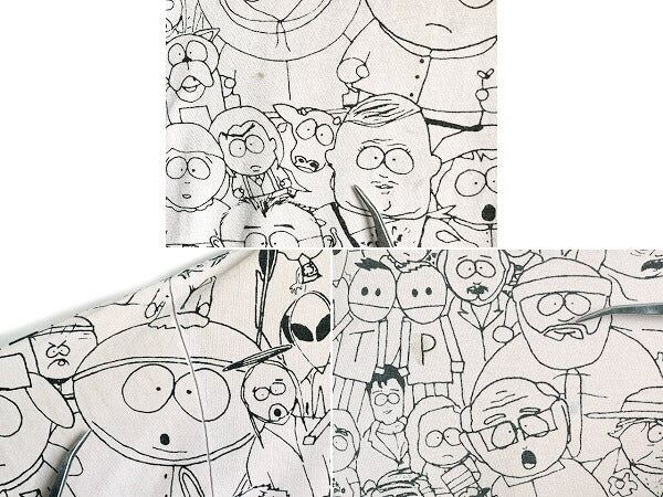 00s ★ サウスパーク キャラクター オールオーバー プリント Tシャツ メンズ L 程/ オールド SOUTH PARK アニメ 総柄 オフィシャル 当時物