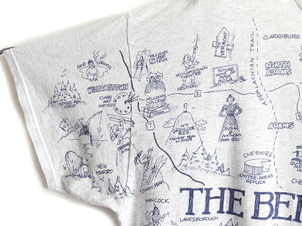 90s 大きいサイズ XL ★ 地図 オールオーバー プリント Tシャツ メンズ / 90年代 オールド マップ 総柄 大判 アート イラスト 霜降り 灰