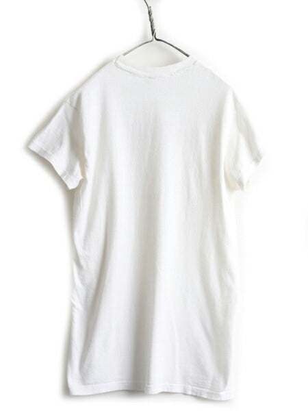 70s USA製 ★ 企業 メッセージ プリント Tシャツ ( L メンズ 小さめ M 程) 70年代 ビンテージ 当時物 コットン 白 HANES シングルステッチ