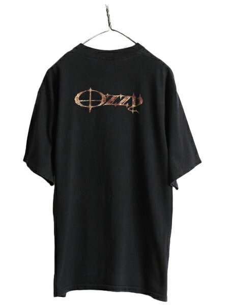 00s ★ オジー オズボーン 両面 プリント Tシャツ メンズ L 00年代 OZZY OSBOURNE オフィシャル 当時物 黒 バンド ロック シングルステッチ