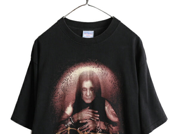 00s ★ オジー オズボーン 両面 プリント Tシャツ メンズ L 00年代 OZZY OSBOURNE オフィシャル 当時物 黒 バンド ロック シングルステッチ