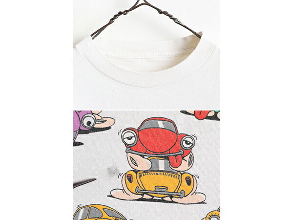 90s ★ ワーゲン 四十八手 イラスト 両面 プリント Tシャツ メンズ M 程/ 90年代 オールド キャラクター エロ SEX アート シングルステッチ