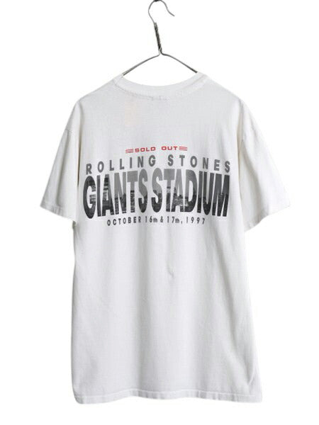 90s USA製 ★ ローリングストーンズ ダナキャラン パロディ ロゴ プリント Tシャツ メンズ L / 古着 オフィシャル 当時物 バンド ロック 白