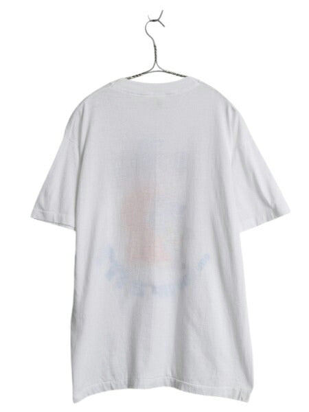 90s ★ SEGA オフィシャル ソニック キャラクター イラスト プリント Tシャツ メンズ XL 小さめ L 古着 オールド 当時物 ゲーム アニメ 白