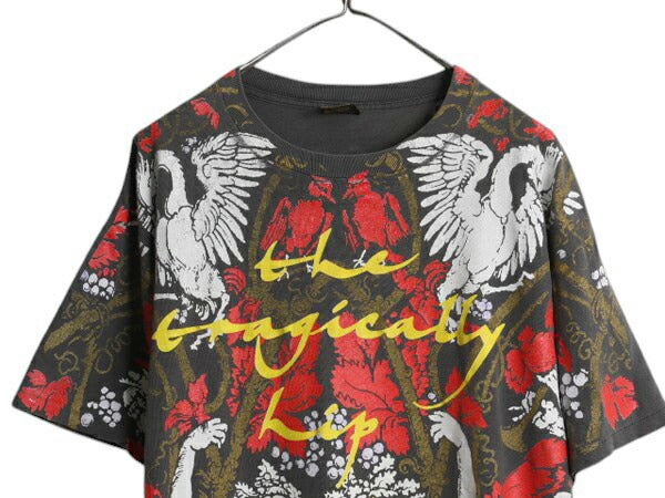 90s USA製 ★ The Tragically Hip オールオーバー プリント Tシャツ メンズ XL 古着 オールド 当時物 バンド ロック 大判 アート イラスト