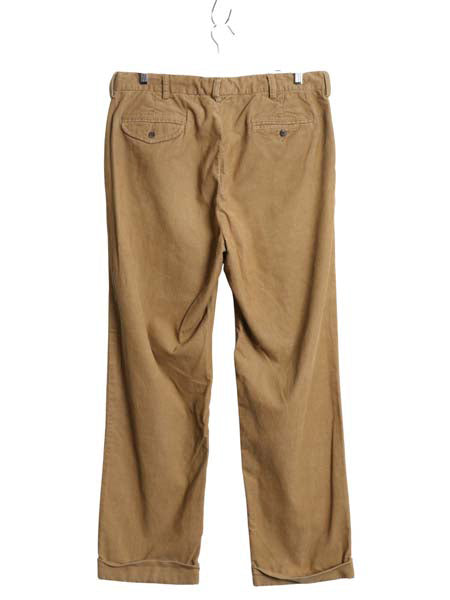 90s ポロ ラルフローレン 細畝 コーデュロイ パンツ メンズ 35 30 / オールド ストレート ツータック スラックス コーズ 裾ダブル 無地 茶