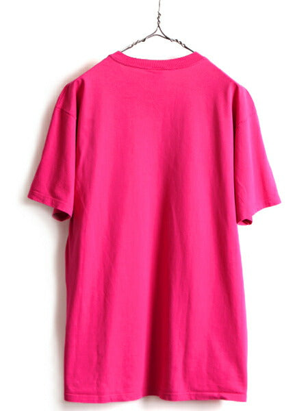 レアカラー 90s USA製 オールド ■ ラッセル 無地 ポケット付き 半袖 Tシャツ ( メンズ レディース L ) 90年代 RUSSEL ポケT 無地T ピンク