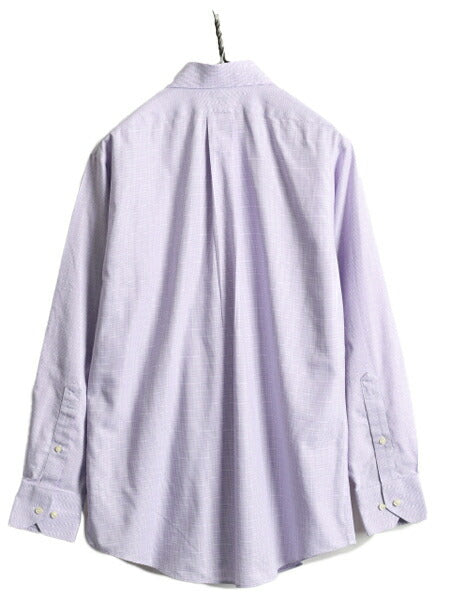 ■ ブルックスブラザーズ チェック 長袖 シャツ メンズ M 程/ BROOKS BROTHERS 346 長袖シャツ ビジネス ノーアイロン ワイシャツ スリム