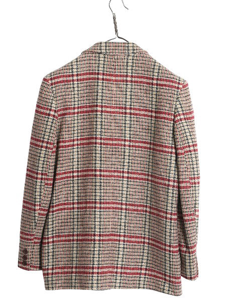 70s USA製 ペンドルトン ツイード テーラード ジャケット レディース L 程/ ヴィンテージ チェック ウール ブレザー マルチカラー トラッド
