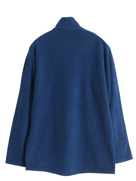 90s 00s USA製 パタゴニア キャプリーン ハーフジップ フリース Tシャツ メンズ M オールド アウトドア ロンT プルオーバー ハイネック 青