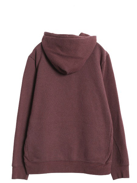 パタゴニア プリント スウェット フード パーカー メンズ M 21年製 トレーナー プルオーバー ヘビーウェイト 裏起毛 バーガンディ シンプル