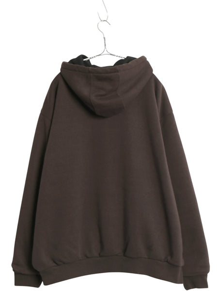 US企画 カーハート 裏 サーマル フルジップ スウェット フード パーカー メンズ XL 程/ ジャケット ワーク トレーナー ヘビーウェイト 茶