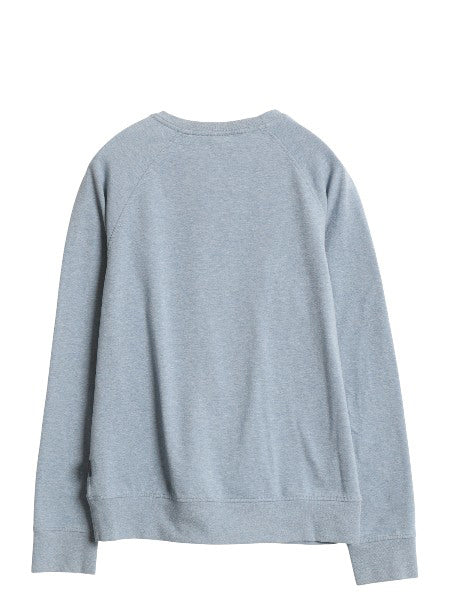 パタゴニア クルーネック スウェット レディース M 古着 20年製 アウトドア トレーナー カットソー ストレッチ ワンポイント ロンT 薄手 青