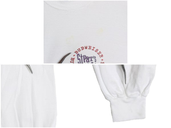 90s ★ バドワイザー カエル イラスト プリント 長袖 Tシャツ メンズ XXL オールド オフィシャル ビール 企業物 当時物 アニマル ロンT 白