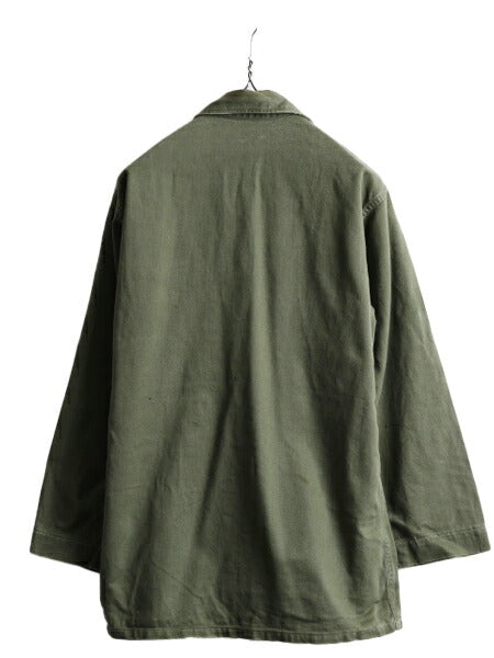 60s ■ 米軍実物 US ARMY コットン サテン ユーティリティ シャツ SMALL / 60年代 ビンテージ 筒袖 1st 後期 OG107 ミリタリー ジャケット