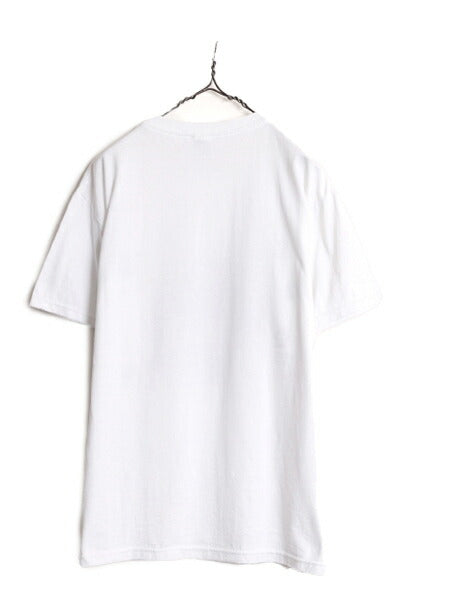 00s ドッグ イラスト プリント Tシャツ メンズ レディース L 古着 オールド 当時物 アート イヌ アニマル 白 白Tシャツ WILDSIDE ホワイト
