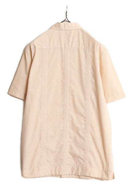 80s 90s GUAYABERA 半袖 キューバ シャツ メンズ M / 80年代 90年代 オールド ヴィンテージ グアヤベーラ メキシカン ボックス 4ポケット