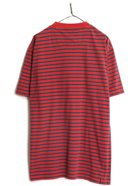 90s ダックヘッド ボーダー 半袖 Tシャツ メンズ XL / 90年代 オールド DUCK HEAD ヘビーウェイト マルチカラー ワンポイント 大きいサイズ