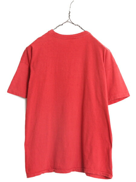 60s 70s USA製 スプルース メッセージ プリント XL メンズ 小さめ L 60年代 70年代 ヴィンテージ SPRUCE ワンポイント シングルステッチ 赤