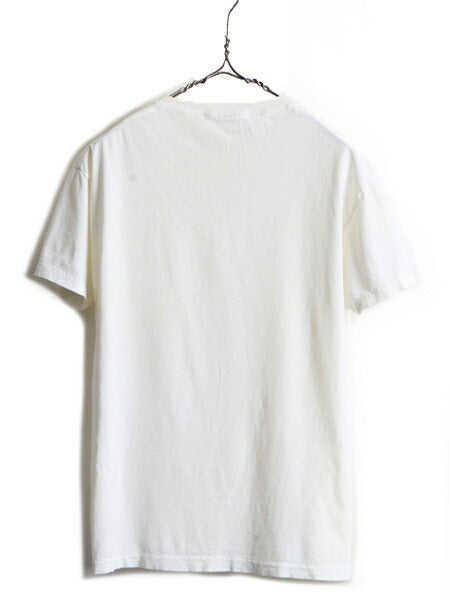 80s 90s USA製 ■ JOCKEY Vネック 無地 半袖 Tシャツ ( L メンズ 小さめ M ) 古着 80年代 90年代 ジョッキー シングルステッチ ホワイト 白