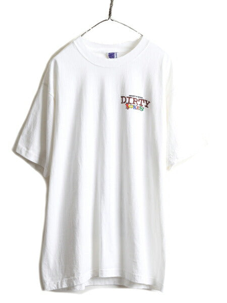 90s ■ ジョーク イラスト 両面 プリント Tシャツ メンズ XL / 古着 90年代 オールド 当時物 エロ アート キャラクター ヘビーウェイト 白