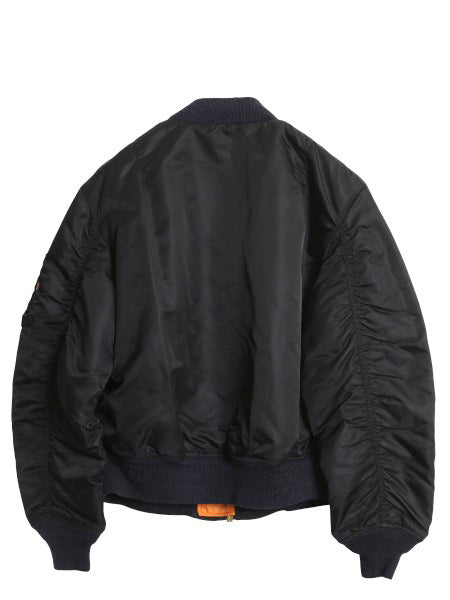90s ALPHA INDUSTRIES 社製 MA-1 フライト ジャケット メンズ M オールド 民間 ボンバー ジャンパー 中綿 ブルゾン アルファ MA1 ブラック