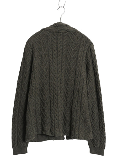 90s ローレン ラルフローレン ショールカラー ニット カーディガン レディース L / オールド ポロ コットン セーター 重ね着 前開き 羽織り