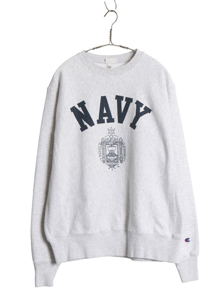 チャンピオン リバースウィーブ US NAVY プリント スウェット メンズ M