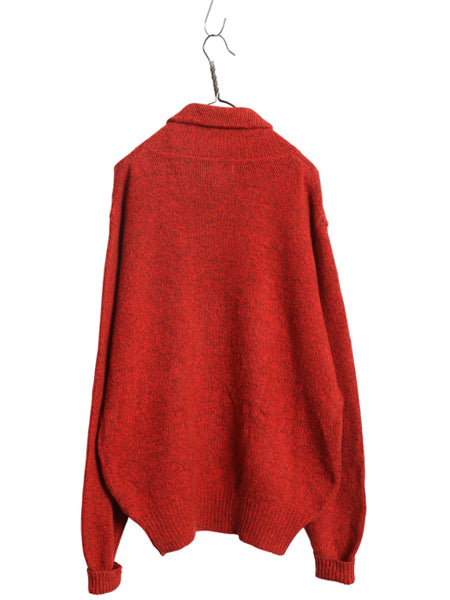 80s USA製 エルエルビーン ショールカラー ニット セーター メンズ XL 古着 ヴィンテージ ウール ナイロン 無地 大きいサイズ テラコッタ
