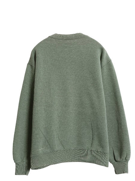 90s USA製 ラッセル 無地 スウェット メンズ レディース M 古着 オールド トレーナー 前V 裏起毛 ワンポイント ブランク トップス グリーン