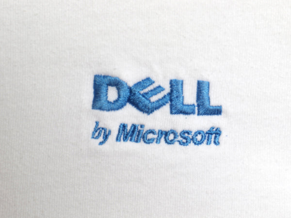 90s ★ DELL キーボード イラスト プリント 長袖 Tシャツ メンズ L オールド 企業物 当時物 マイクロソフト ロゴ コンピューター ロンT 白