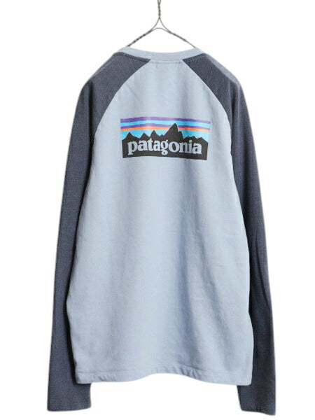 パタゴニア 両面 プリント ライトウェイト スウェット メンズ L / 19年製 Patagonia 長袖 Tシャツ ロンT P-6 バックプリント ツートン 薄手